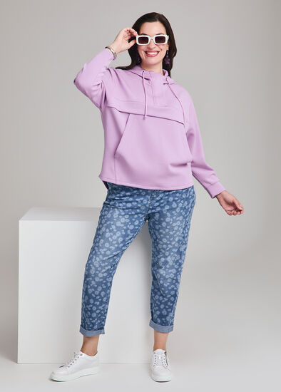 Plus Size Cotton Blend Floral Jogger