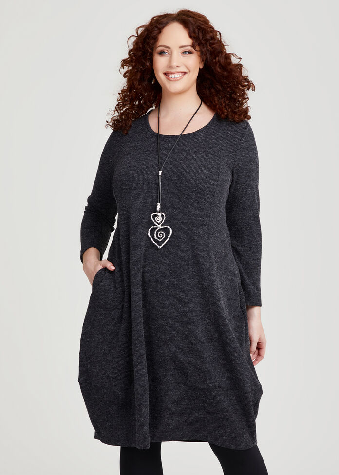 Long Sleeve Snug Dress, , hi-res