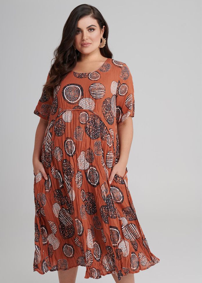 Spots Mix Cotton Dress, , hi-res