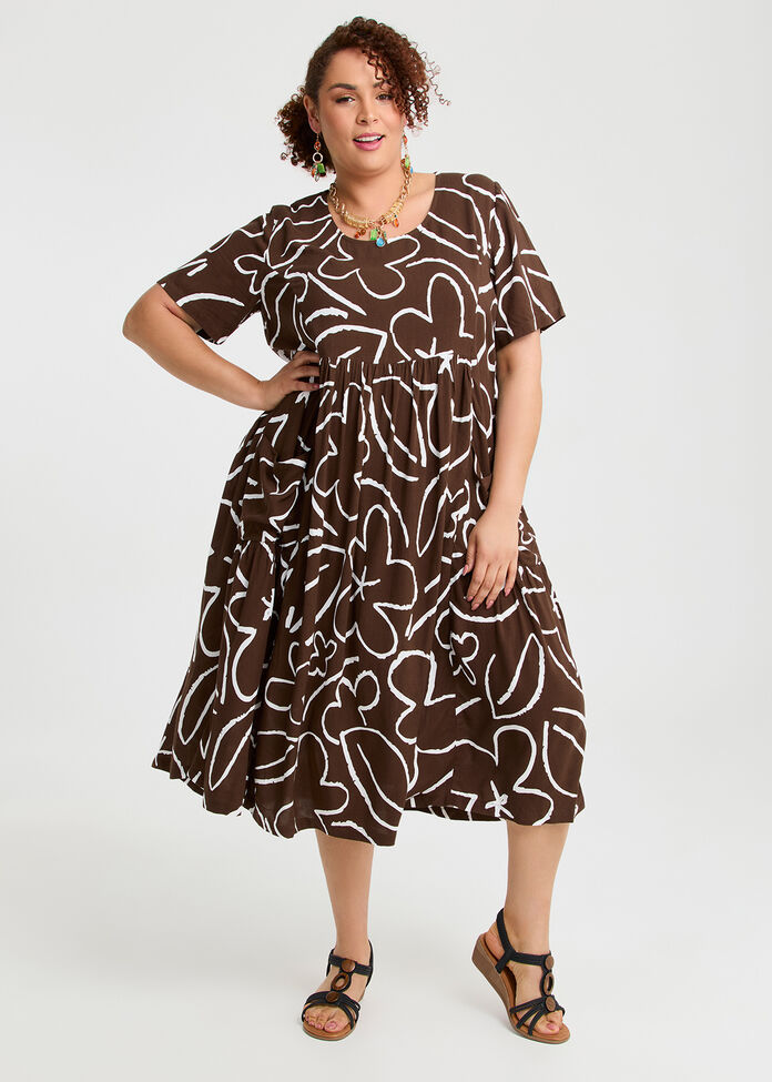 Natural Pocket Midi Dress, , hi-res