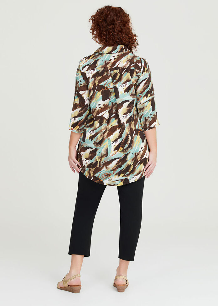 Shop Plus Size Print Button Front Shirt in Blue | Sizes 12-30 | Taking ...