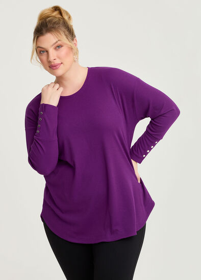 Plus Size Rib Hi-lo Top