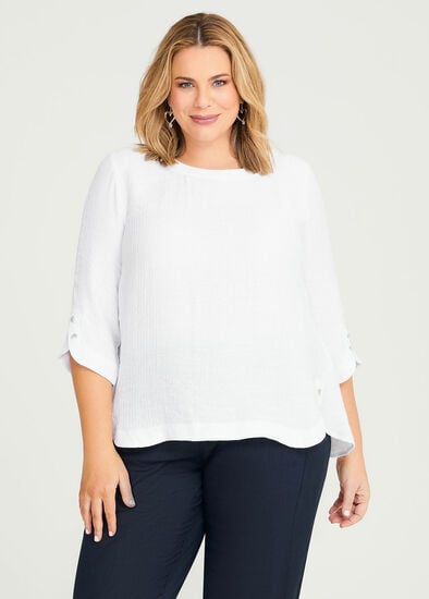 Plus Size Amelie Natural Crinkle Top