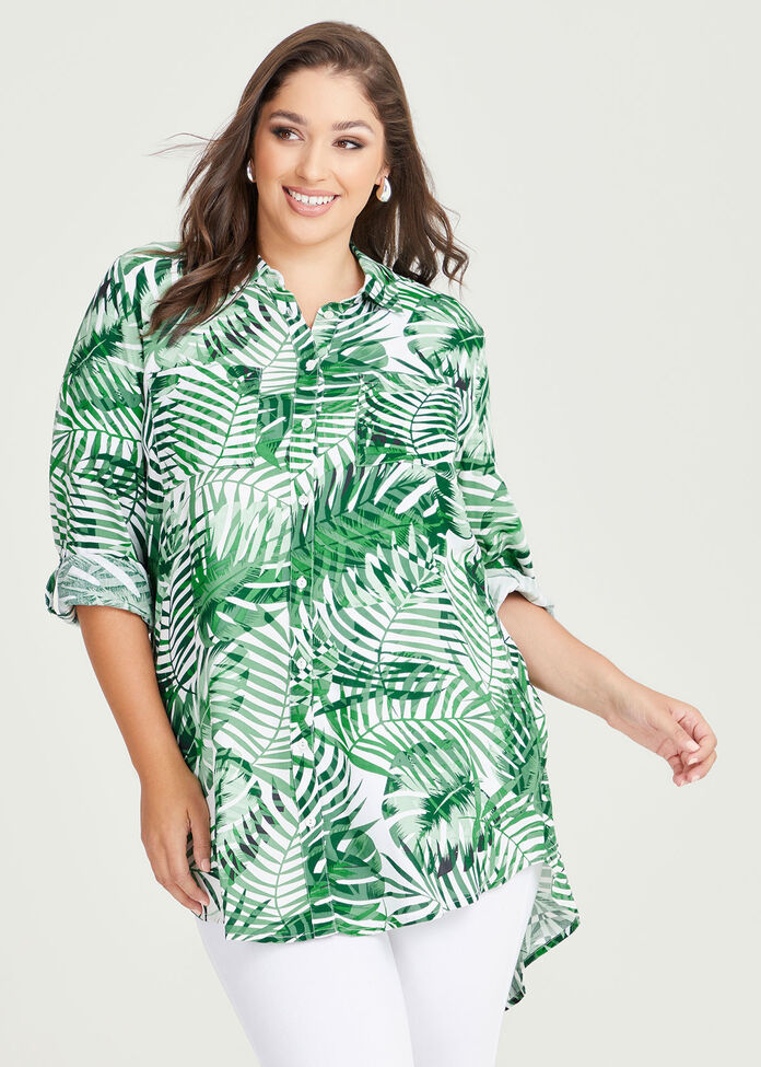 Shop Plus Size Natural Palm Leaf Shirt in Multi | Taking Shape AU