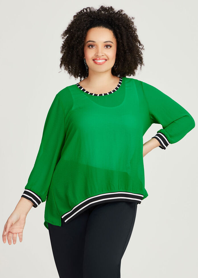 Shop Plus Size Chiffon Colour Code Top in Green | Taking Shape AU