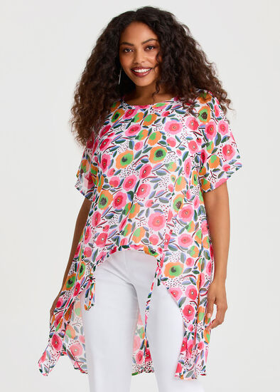 Plus Size Chiffon Floral Daze Top