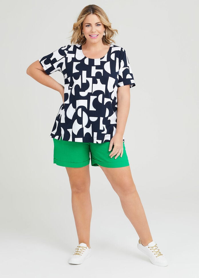 Shop Plus Size Cotton Abstract Pattern Top, Multi | Taking Shape AU