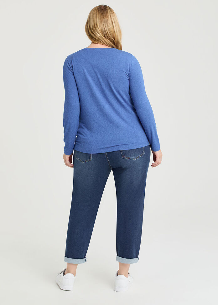 Australian Wool Blend Crew Neck Top, , hi-res