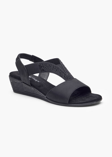 Bling Elastic Wedge Sandal