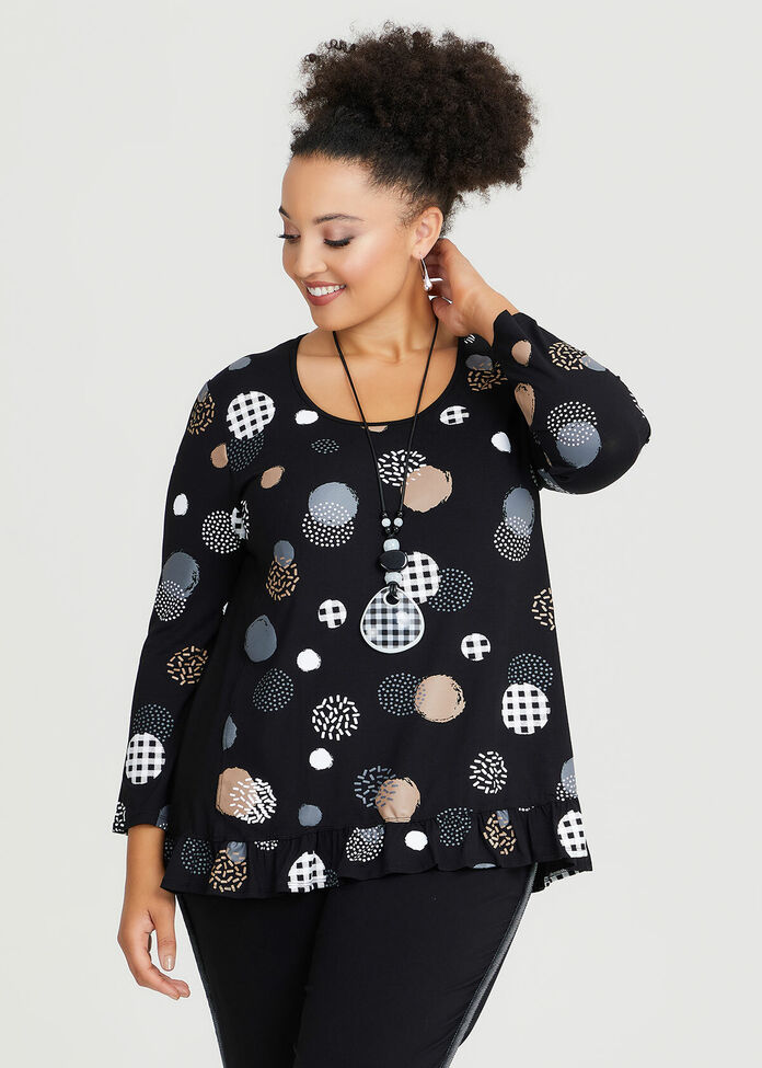 Shop Plus Size Natural Pattern Play Spot Top in Multi | Sizes 12-30 ...