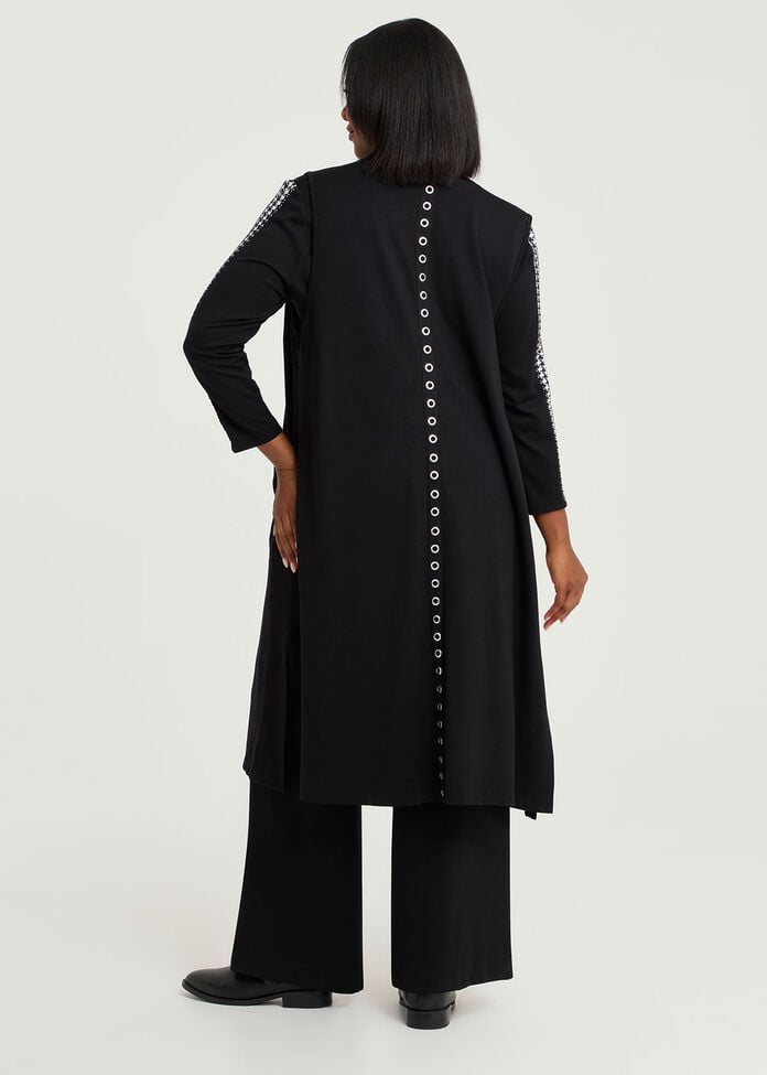 Eyelet Long Bamboo Ponte Vest, , hi-res
