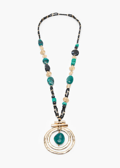 Plus Size Beaded Gong Necklace