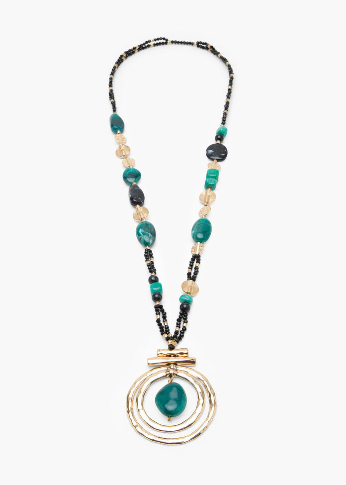 Beaded Gong Necklace, , hi-res