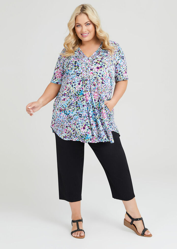 Linen Stretch Ana Crop Pant, , hi-res