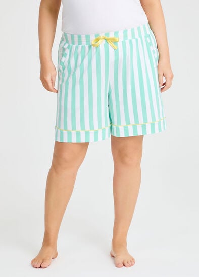 Plus Size Modal Stripe Pyjama Short