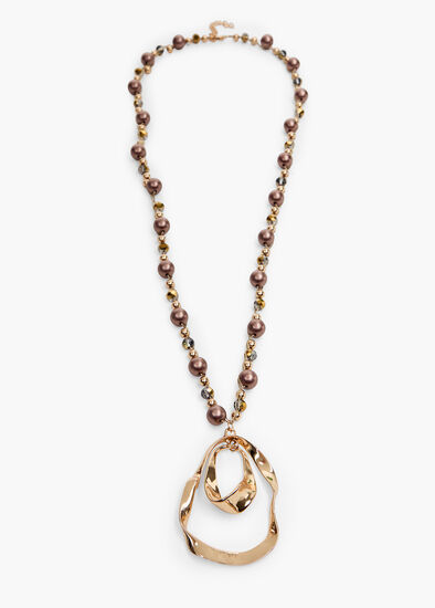 Beaded Oval Necklace