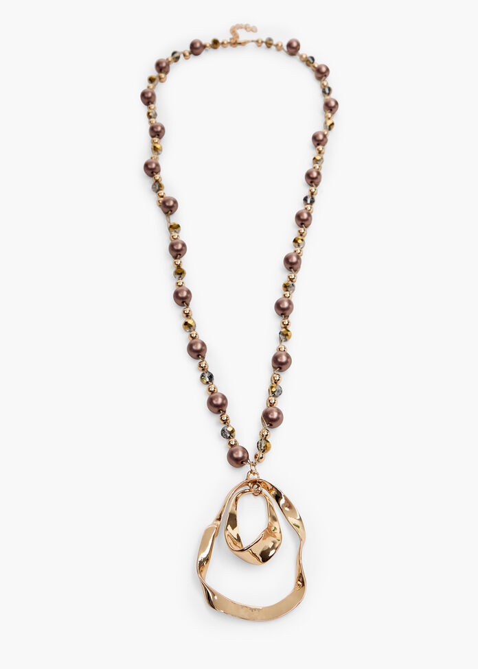 Beaded Oval Necklace, , hi-res