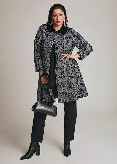 Plus Size Check Me Out Swing Coat