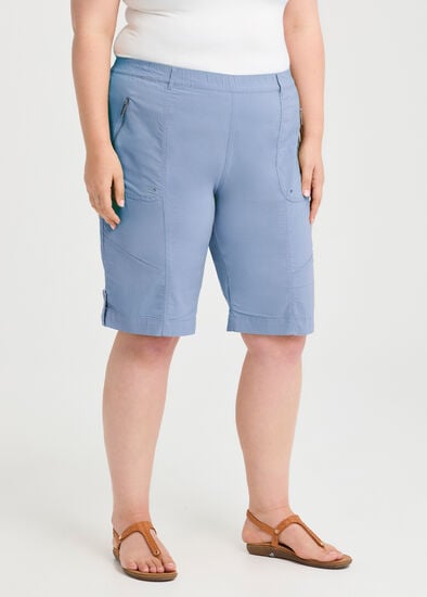 Plus Size Zip Pocket Cargo Short