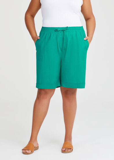 Plus Size Cotton Linen Bermuda Short