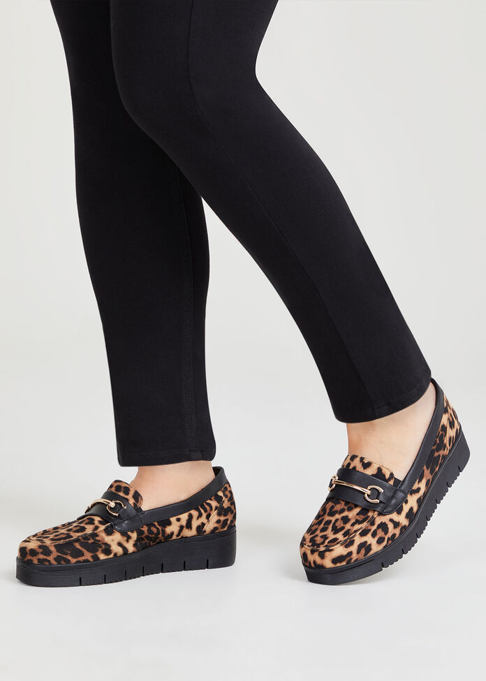 Leopard Wedge Loafer, , hi-res
