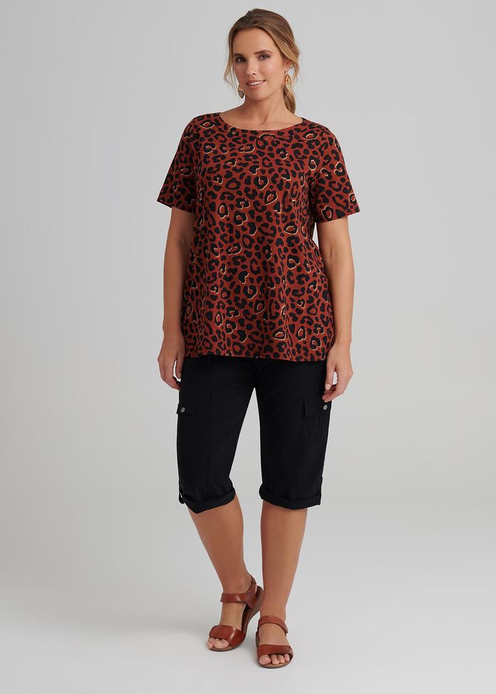 Foil Leopard Top, , hi-res