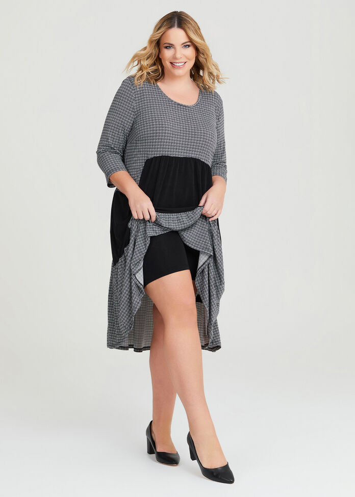 Shop Plus Size Mini Check Tier Dress in Black | Taking Shape AU