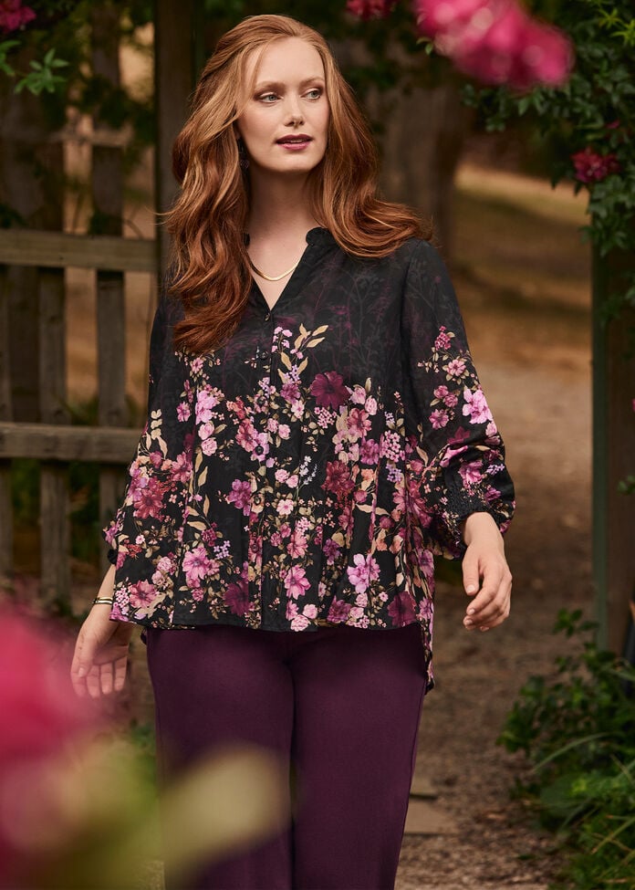 Natural Floral Border Top, , hi-res