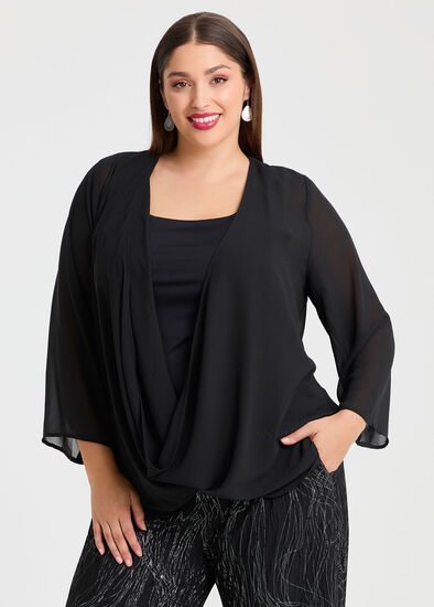 Plus Size Tango Tie Shrug Top