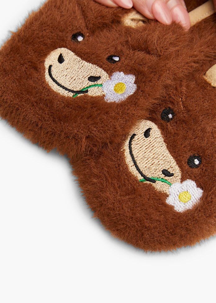 Fluffy Highland Cow Slipper Socks, , hi-res