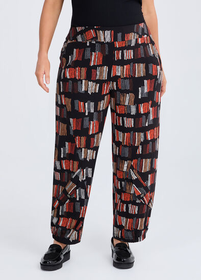 Plus Size Lantern Pocket Natural Print Pant