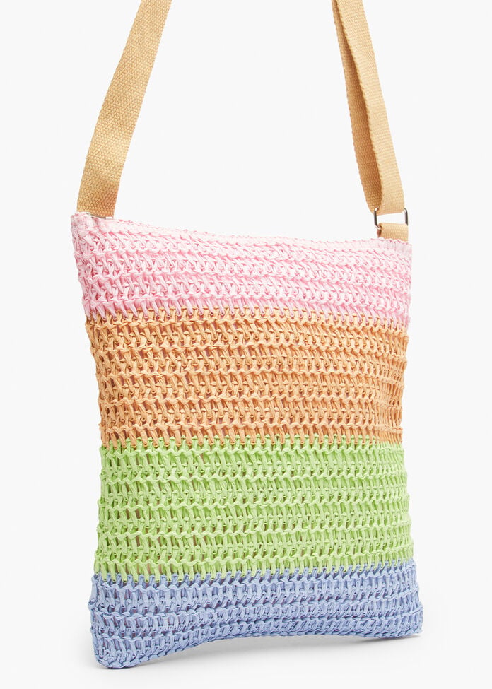Raffia Stripe Bag, , hi-res