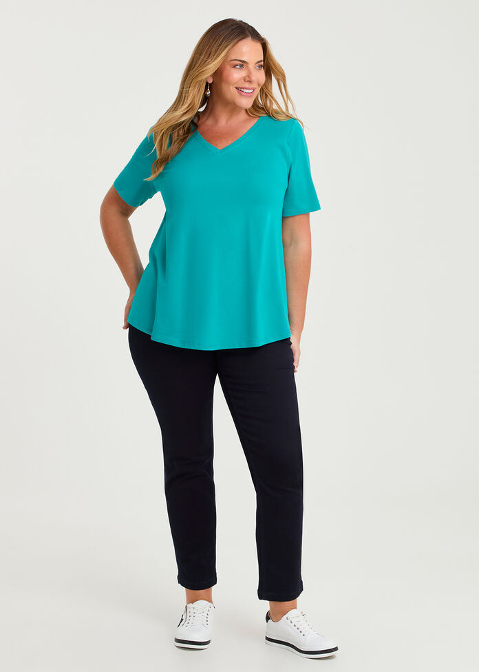 Organic Cotton V-neck T-shirt, , hi-res