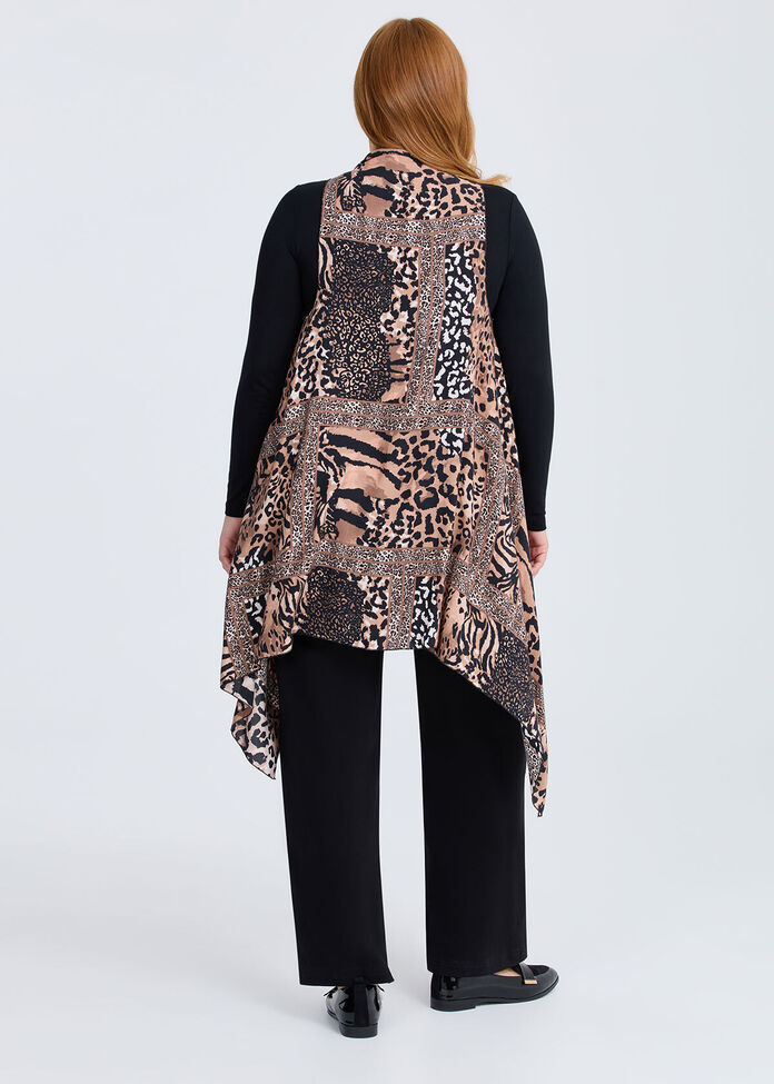 Long Leopard Print Vests Plus Size Elegant Leopard Print Vest With