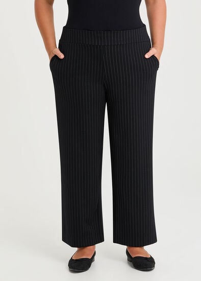 Plus Size Natural Pinstripe Pant