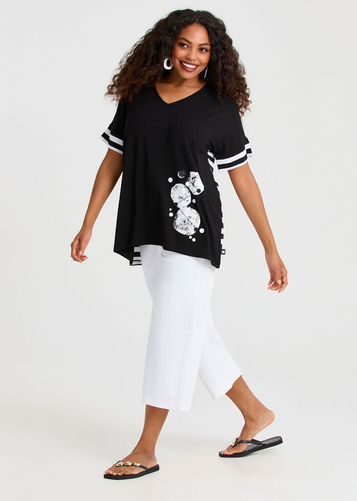 Natural Summer Stripe Top, , hi-res
