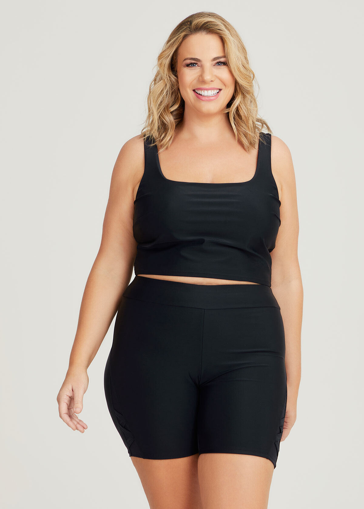 Plus size swim crop top top