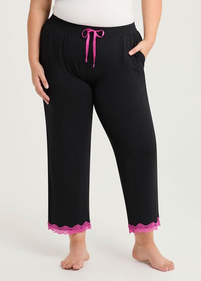 Plus Size Modal Lace Trim Pyjama Pant