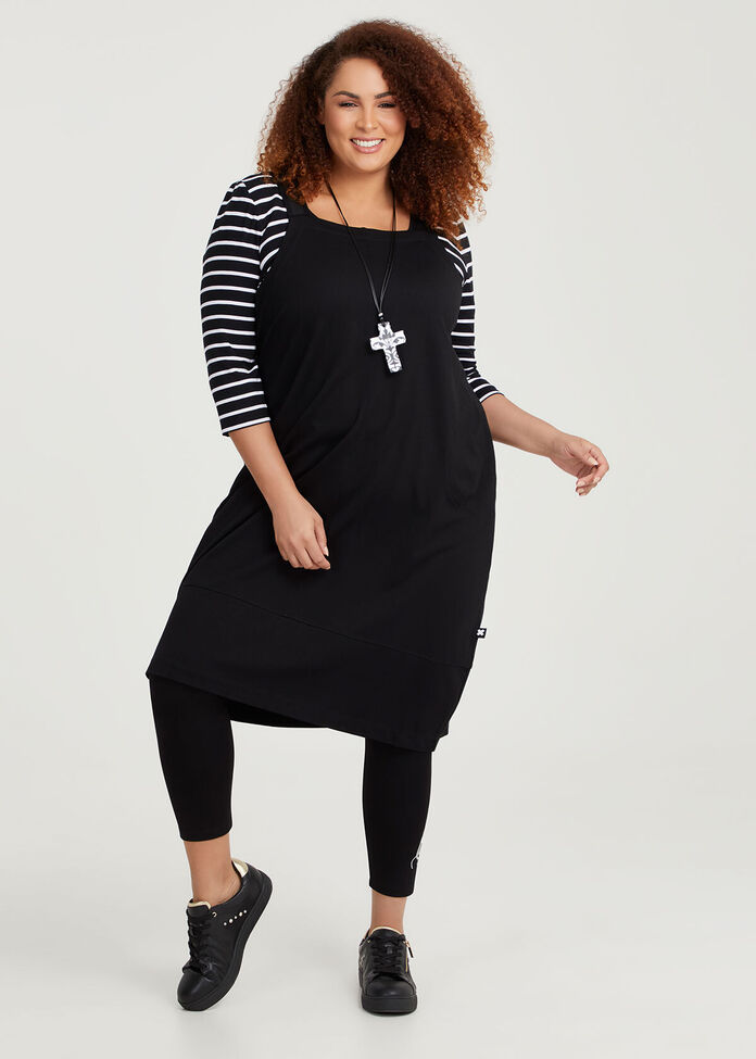 Petite Super Plus Size Fashion Plus Size Women's Black Pinafore