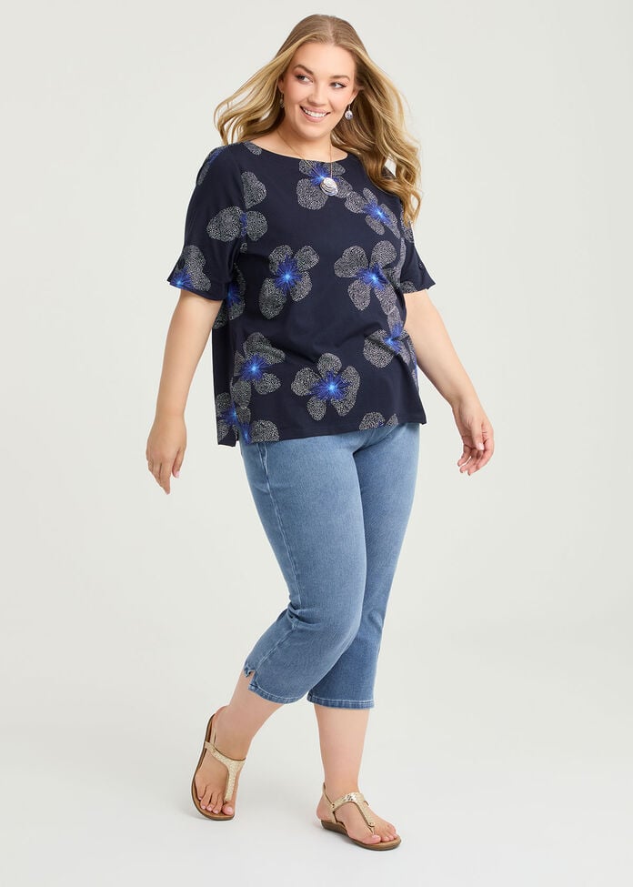 Cotton Blue Poppy T-shirt, , hi-res