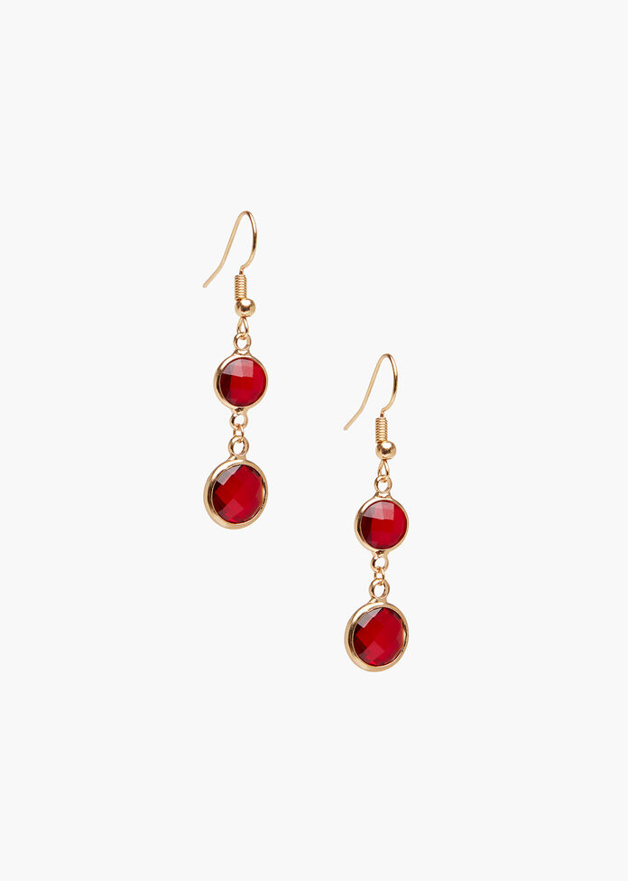Double Drop Crystal Earrings, , hi-res