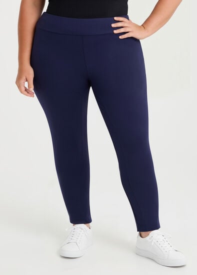 Plus Size Petite Ponte Cleo Slim Leg Pant