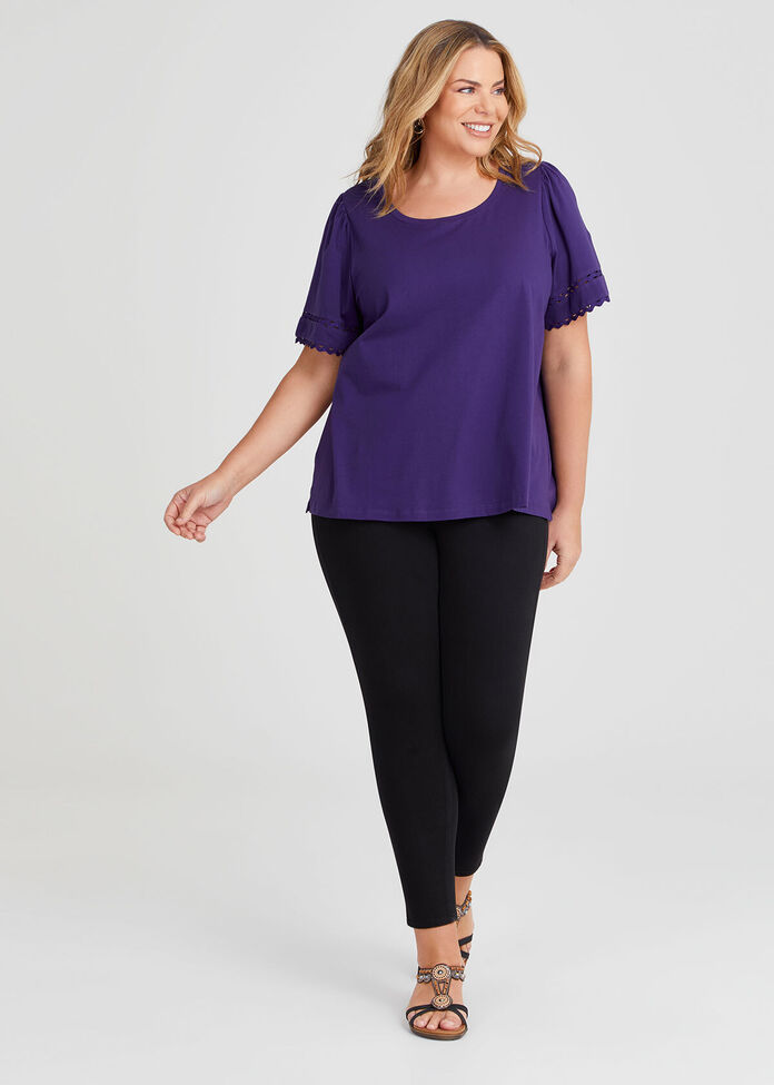 Cotton Ric Rac Trim T-shirt, , hi-res