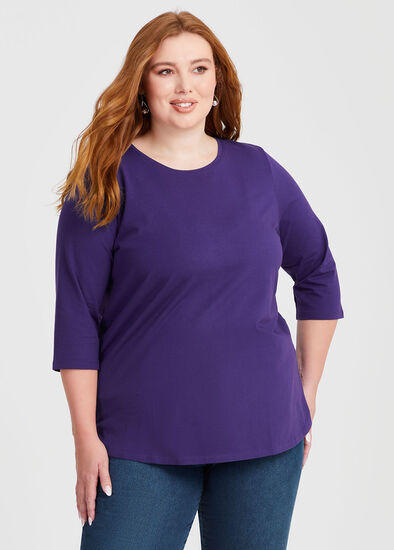Plus Size Good Earth Australian Cotton 3/4 T-Shirt