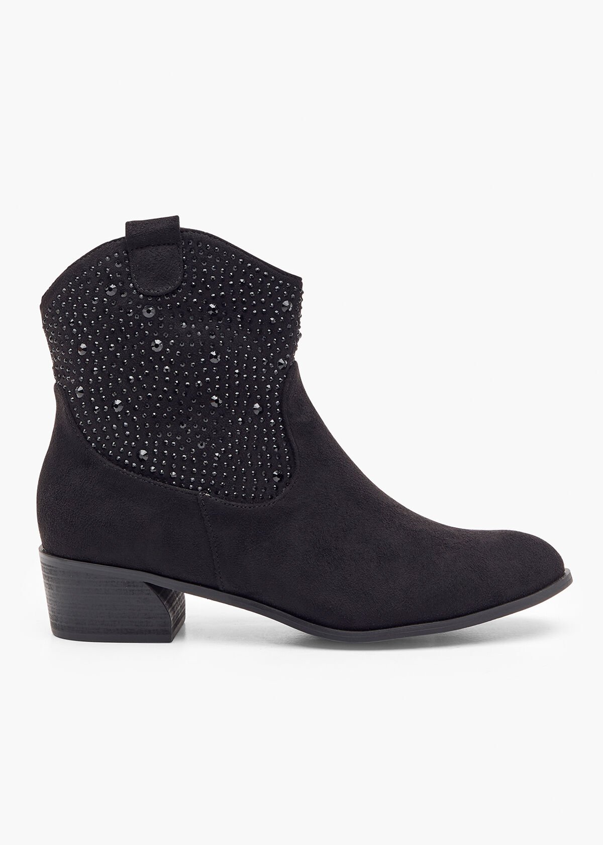 Bejewelled leather ankle boots on sale