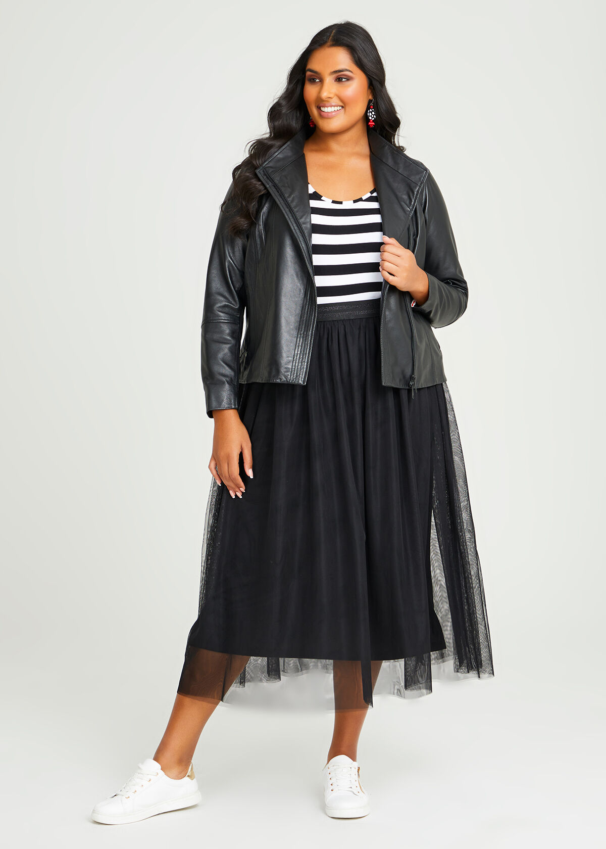 Plus size leather skirt jackets discount