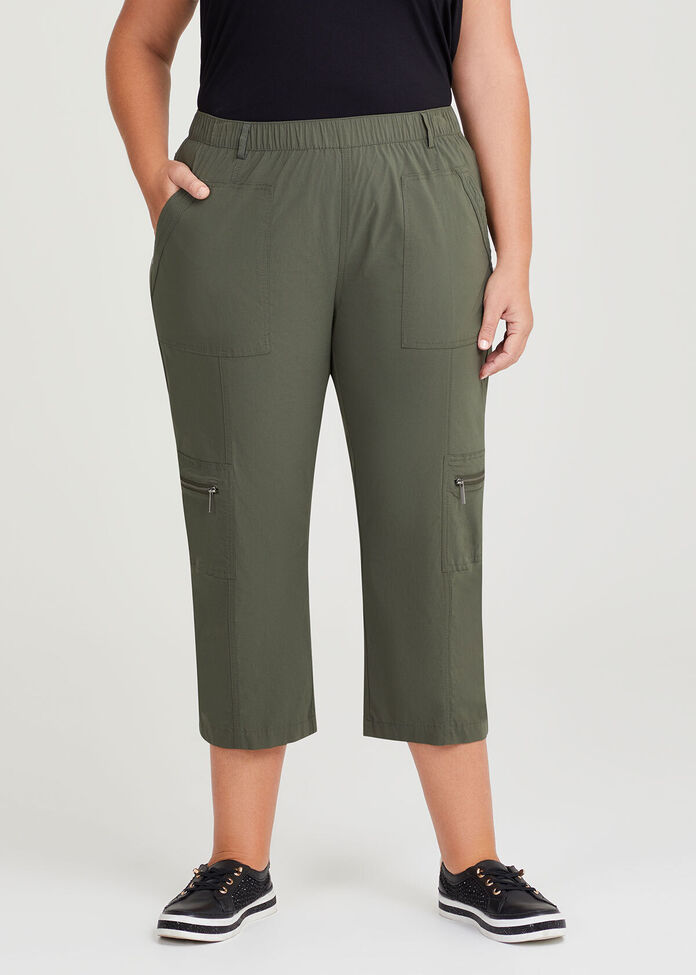Shop Plus Size Castaway Cargo 3/4 Pocket Pant in Green | Taking Shape AU