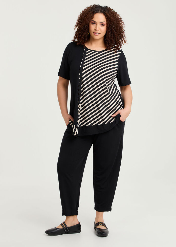 Chevron Stripe Natural Top, , hi-res