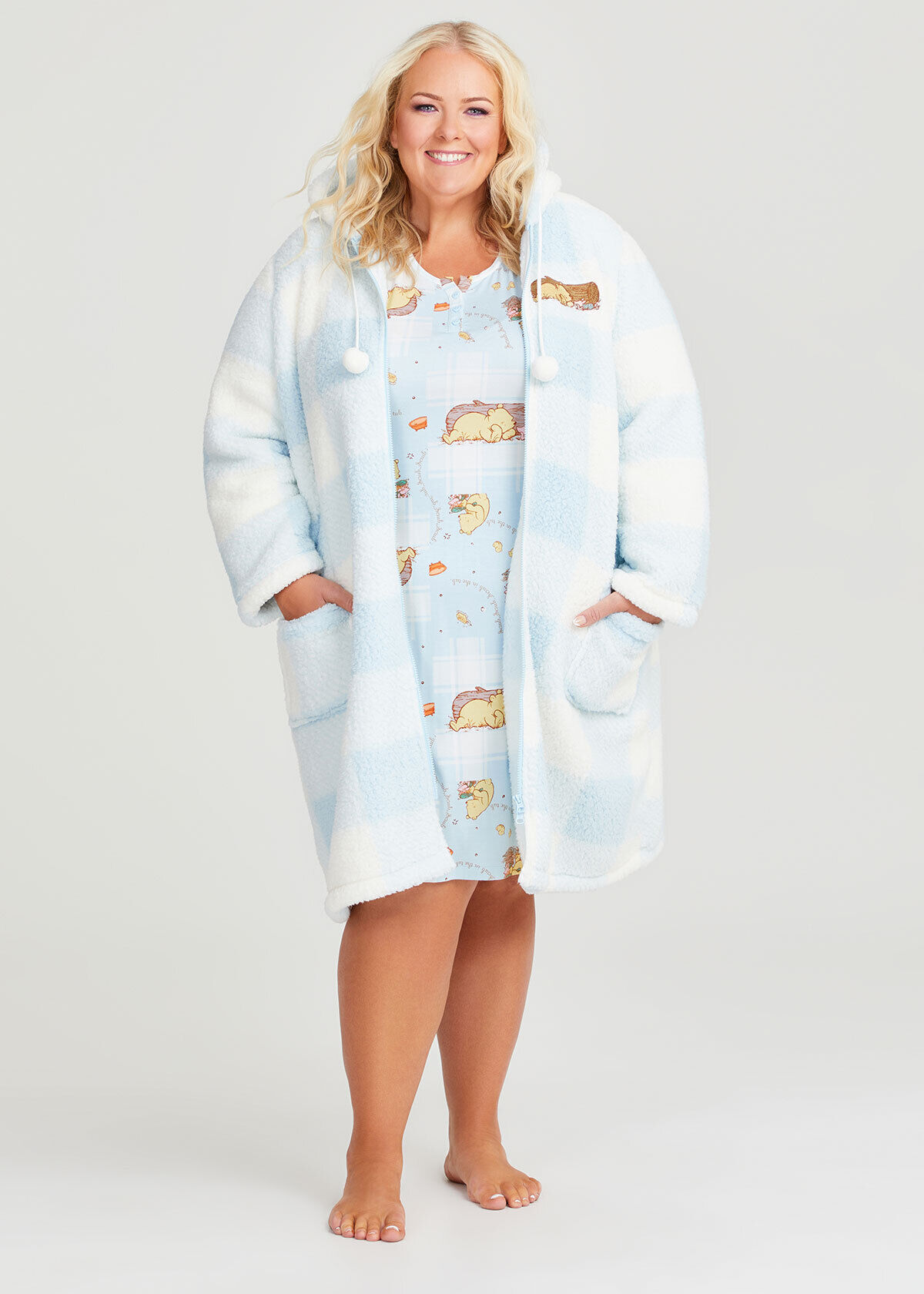Shop Plus Size Winnie The Pooh Nightie in Multi Taking Shape AU