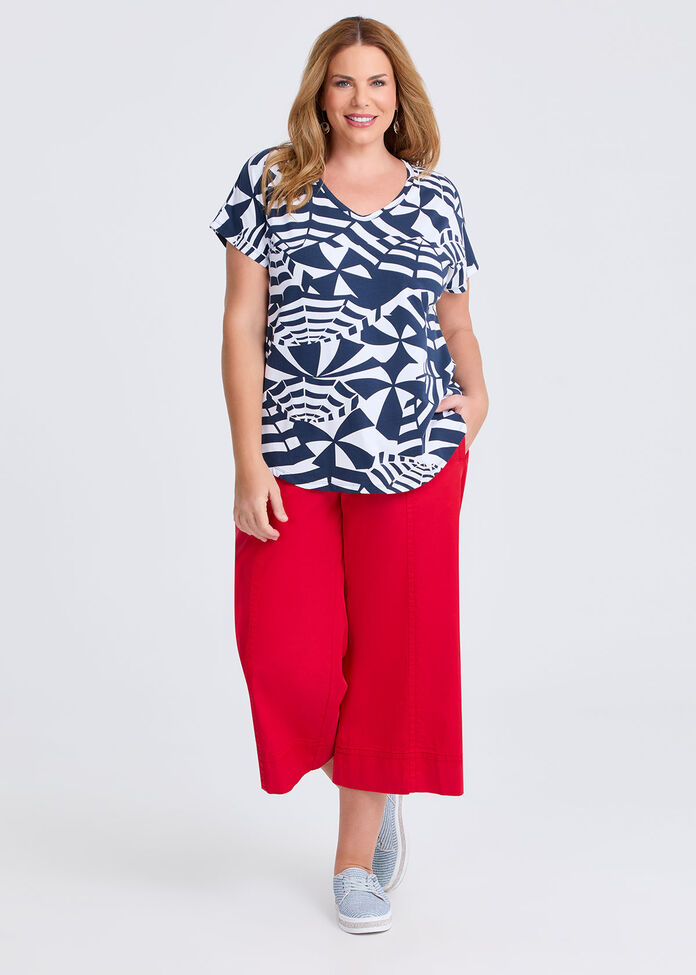 Cotton Seaside Umbrellas T-shirt, , hi-res